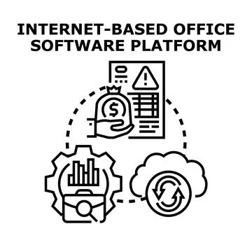 Internet based office software platform concept illustration イラスト素材