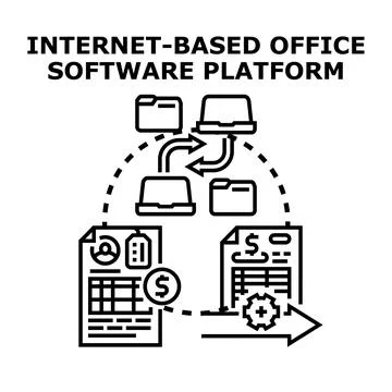 Internet based office software platform concept イラスト素材