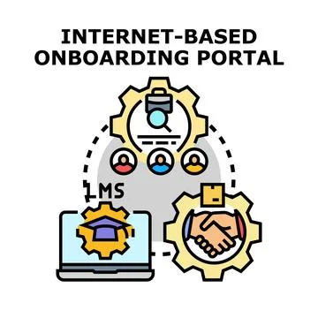Internet based onboarding portal concept illustration Stock Illustration