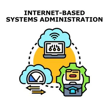 Internet based systems administration concept illustration Stock Illustration