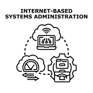 Internet based systems administration concept illustration Stock Illustration