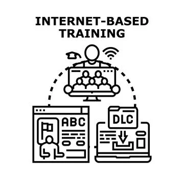 Internet based training and online education concept Illustrazione stock