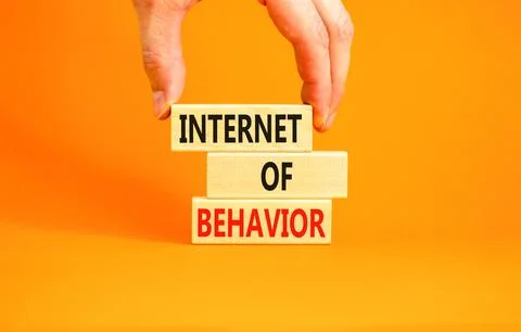 Internet of behavior symbol. Concept words Internet of behavior on wooden b.. Stock Photos