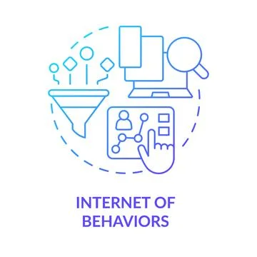 Internet of behaviors blue gradient concept icon Stock Illustration