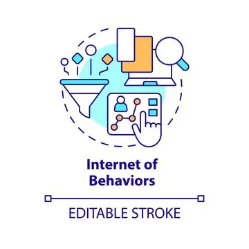 Internet of behaviors concept icon Illustrazione stock
