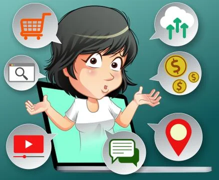 Internet benefits. Stock Illustration