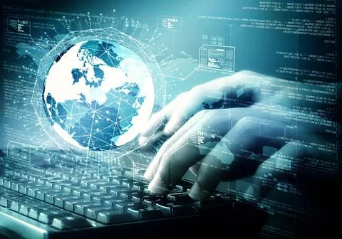  Internet Big data and programming concept Conceptual image of internet bi... Foto stock