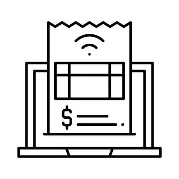 Internet Bill Line Icon Stock Illustration