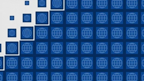 Internet Block tile wave Transitions. 1080p - 30 fps - Alpha Channel (1) Stock Footage 256089300