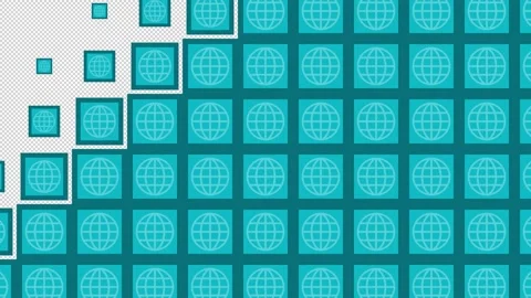 Internet Block tile wave Transitions. 1080p - 30 fps - Alpha Channel (5) Stock Footage 256091385