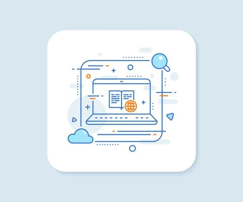 Internet book line icon. Web document sign. Vector Ilustración de archivo