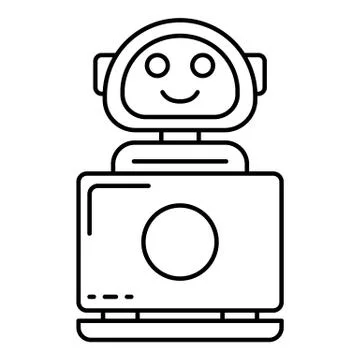 Internet bot icon, outline style Stock Illustration