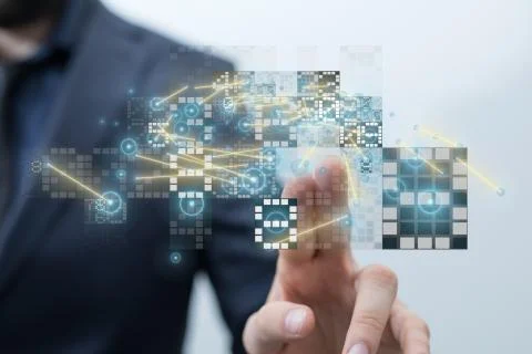 A Internet broadband and multimedia streaming entertainment Stockfoto's