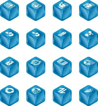 Internet browser and email cube icon set series イラスト素材
