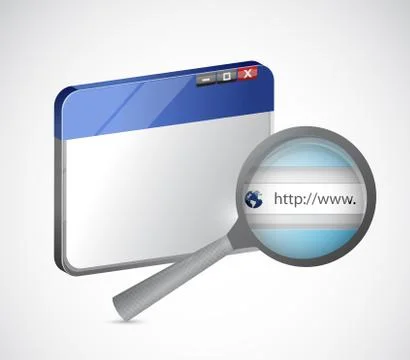 Internet browser and magnify search bar Stock-Illustration