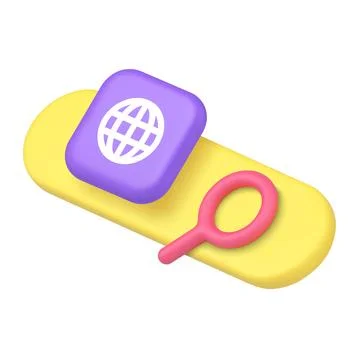 Internet browser global search here bar web link for user interface 3d icon r Stock Illustration