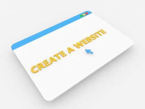Internet browser with the inscription - creating a website on a gray backgrou Stock Illustration