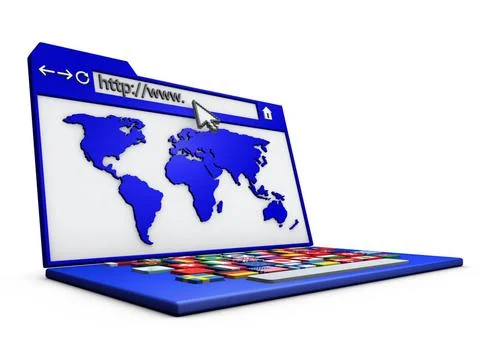 Internet browser Internet browser with the mouse pointer and keyboard with... Stock Photos