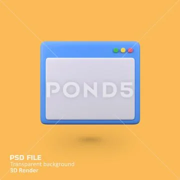 Internet browser isolated 3d render icon illustration PSD Template