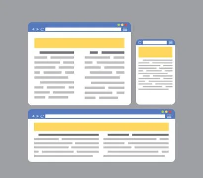 Internet Browser Page Templates Set Stock Illustration