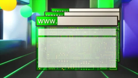 Internet browser pages in 3D Stock Footage 284783177
