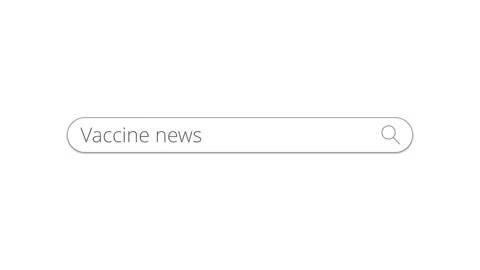 Internet browser search bar animation, searching for vaccine news. Stock Footage 142093332