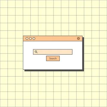 Internet browser search bar on computer tab Stock Illustration