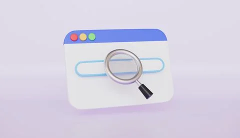 Internet browser with searching icon, website, magnifying glass Stockillustratie