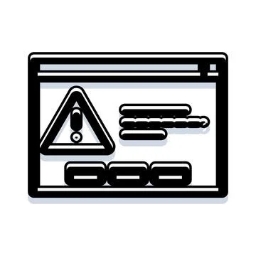 Internet browser showing a warning message alert Stock Illustration