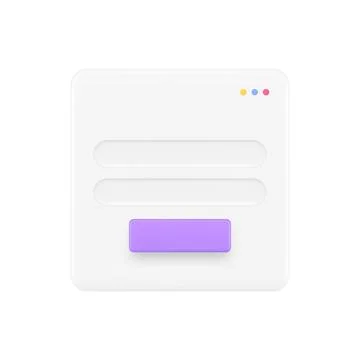 Internet browser tab navigation panel button search web site information 3d i Stock Illustration