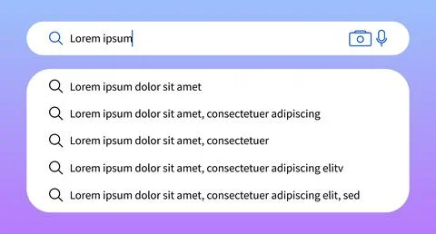 Internet browser template. Browser with searching bar. Searching for information 스톡 일러스트