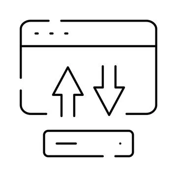 Internet browser uploading and downloading data communication イラスト素材