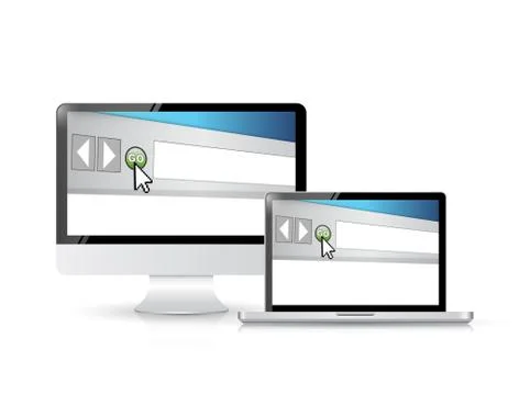 Internet browser window on a computer screen Stockillustratie