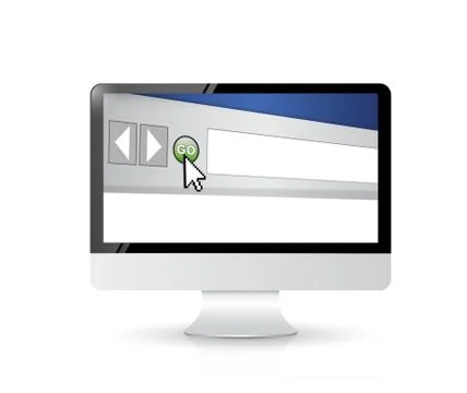 Internet browser window on a computer screen Stock Illustration
