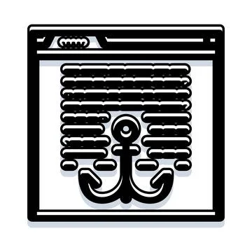 Internet browser window displaying anchor icon concept 库存插图