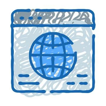 Internet browser window displaying global network content Stock Illustration