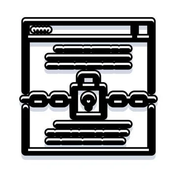 Internet browser window securing data privacy and web protection Stock Illustration