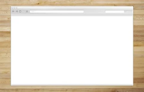 Internet Browser Window on the Wooden Background Illustration. Stockillustratie
