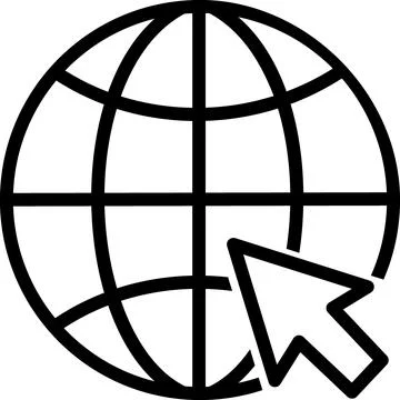 Internet browsing global web connection icon Stock Illustration