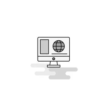 Internet browsing  Web Icon. Flat Line Filled Gray Icon Vector Stock Illustration