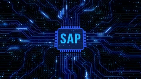 Internet, business, Technology and network concept. SAP System Software Autom 스톡 동영상 158597302