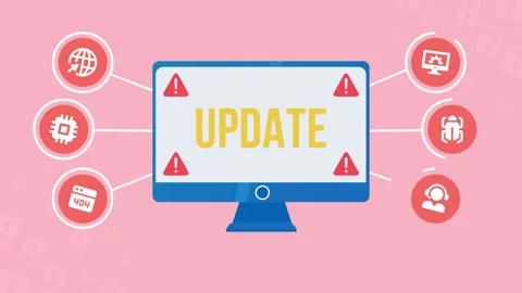Internet, business, Technology and network concept. Update software computer  Vídeo Stock 161695397