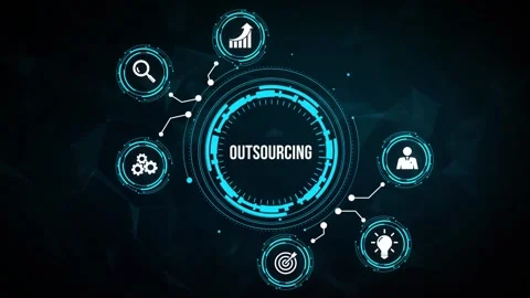 Internet, business, Technology and network concept. Outsourcing Human Resourc Vídeo Stock 162316102