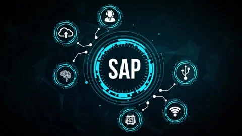 Internet, business, Technology and network concept. SAP System Software Autom Vídeo Stock 162367411