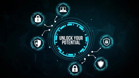Internet, business, Technology and network concept. Cyber security data prote Video stock 162367746