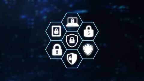 Internet, business, Technology and network concept. Cyber security data prote Stock Footage 162542689