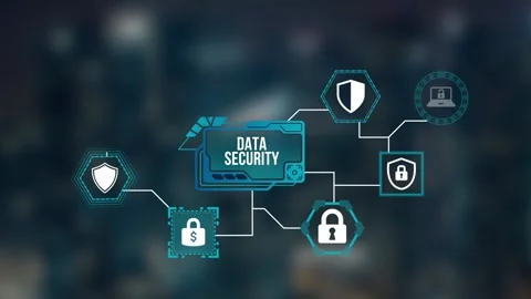 Internet, business, Technology and network concept. Cyber security data prote Stock Footage 164032977
