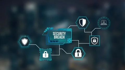 Internet, business, Technology and network concept. Cyber security data prote Stock Footage 164032995