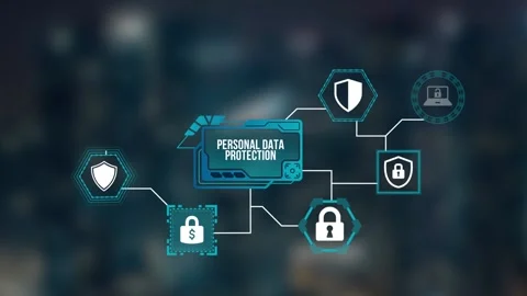 Internet, business, Technology and network concept. Cyber security data prote Stock Footage 164033007