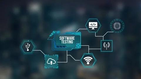 Internet, business, Technology and network concept. Inscription SOFTWARE TEST Stock Footage 164033087
